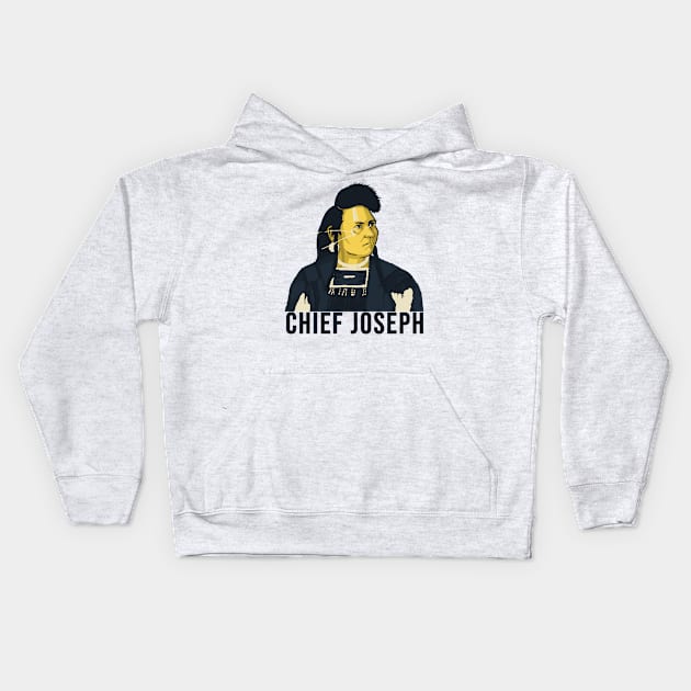 Chief Joseph Native American Vector Art 2 Kids Hoodie by Eyanosa